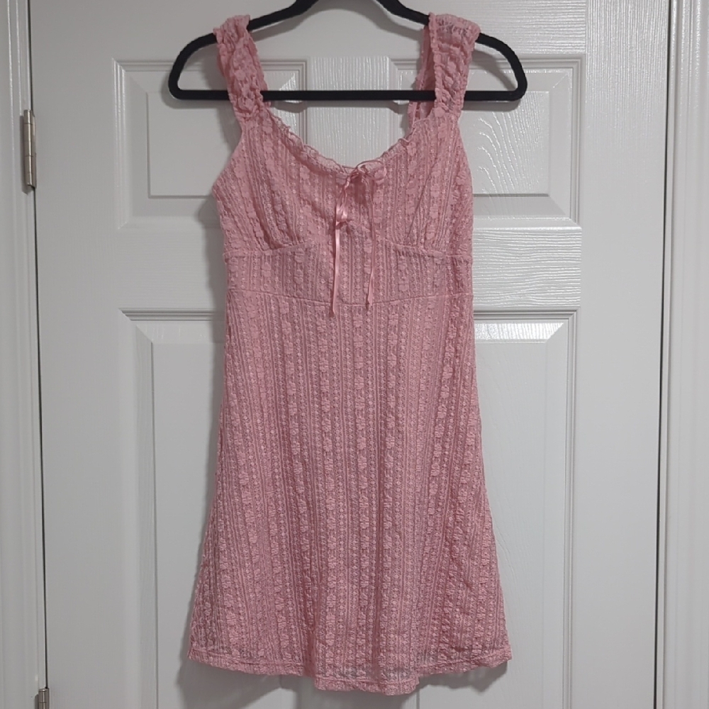 No Boundaries Pink Lace Dress